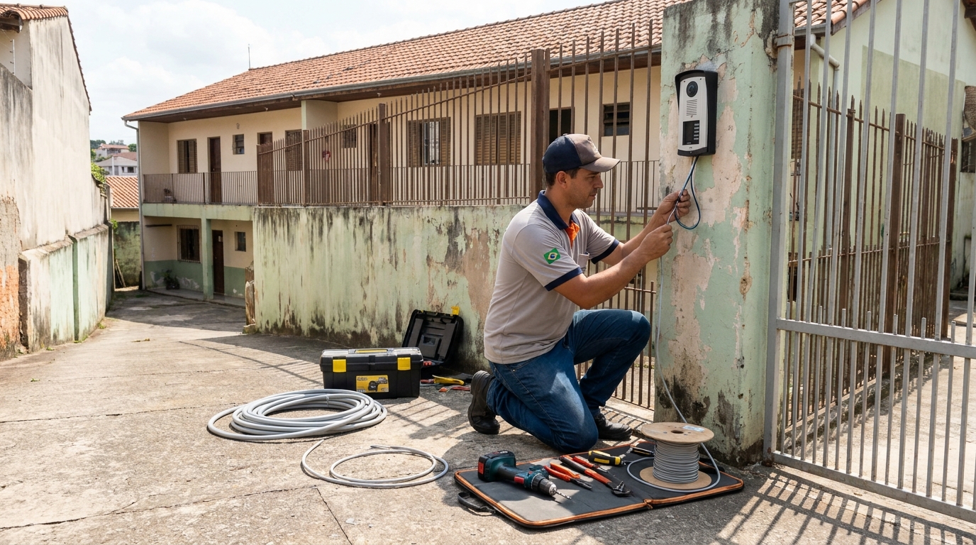 Instalação de Porteiro Eletrônico na Cidade Alta, Piracicaba‑SP